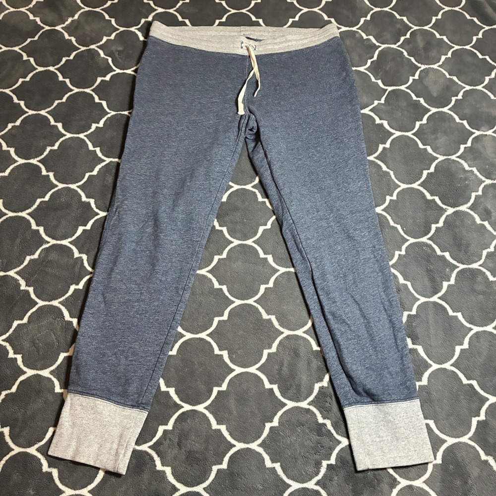 J.Crew Mens Jogger Sweatpants Medium Blue Marl Fleece Drawstring Lounge Pants